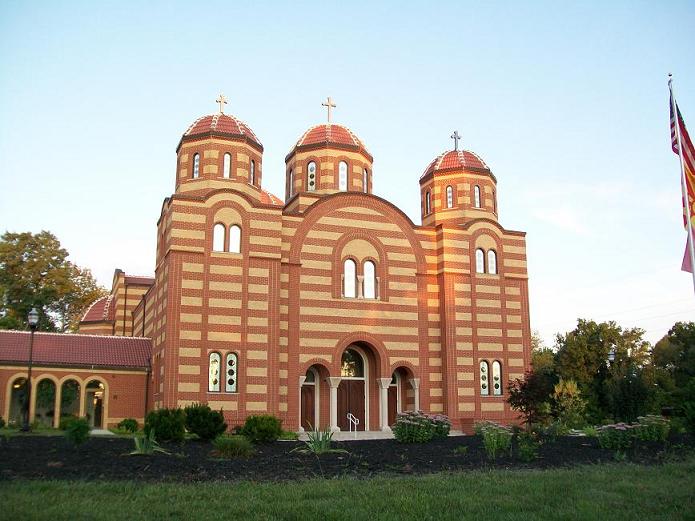 three pictures of the Macedonian Orthodox Cathedral